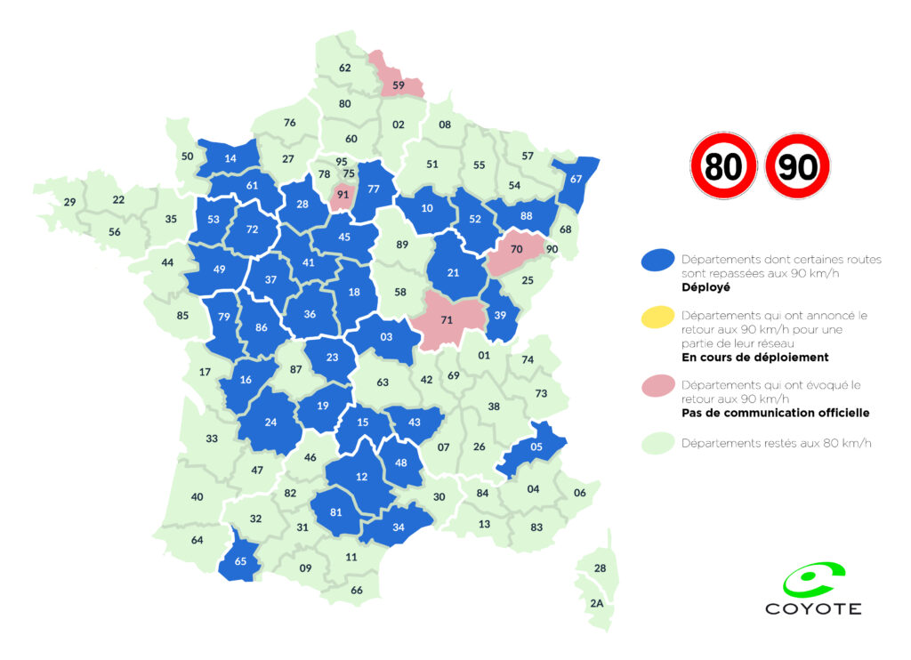 Vitesses par département